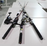 Three large used spinning rods and reels. In good condition. Will not ship, pickup only.