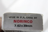 Partial box, 14 rnds, Norinco 7.62x39mm ammo.