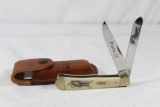 Case XX trapper with 3.25 inch blade model 6254 with white bone scales. Psalm 23 on blade. New in