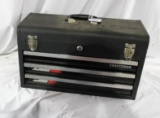 One black metal Craftsman 3 drawer tool box. Used in very good condition.