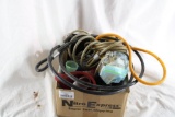 Box of miscellaneous items, Cables no locks, grease, funnels, etc.