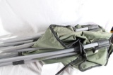 Two MAV aluminum and nylon folding chairs with nylon bags. Used.
