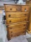 7 drawer chest with pirate ship inlay. Matches bed and desk in lots #540 and #539. 34