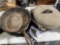 Cast iron pans, includes Dutch oven, corn bread pan and small skillet