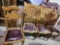 4 wood dinner chairs with leather seats