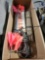 Box of miscellaneous, welding rods, ground stakes etc.