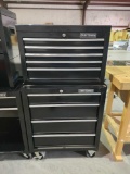 Black craftsman stackable tool box on rollers