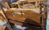 Wood full size head board and foot board. Matches desk and night stand in lots 529&527