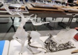 Glass reindeer and sleigh