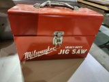 Milwaukee jig saw in metal box