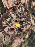 Pair of iron wagon wheels