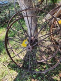 Pair of iron wagon wheels