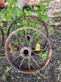 Pair of iron wagon wheels