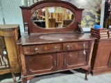 Wood buffet with mirror 48