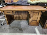 Wood Desk with leather inlay top 5' x 24