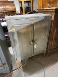 Antique 2 door metal ice box