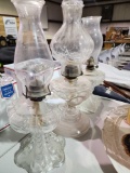 Set of 3 crystal hurricane lamps