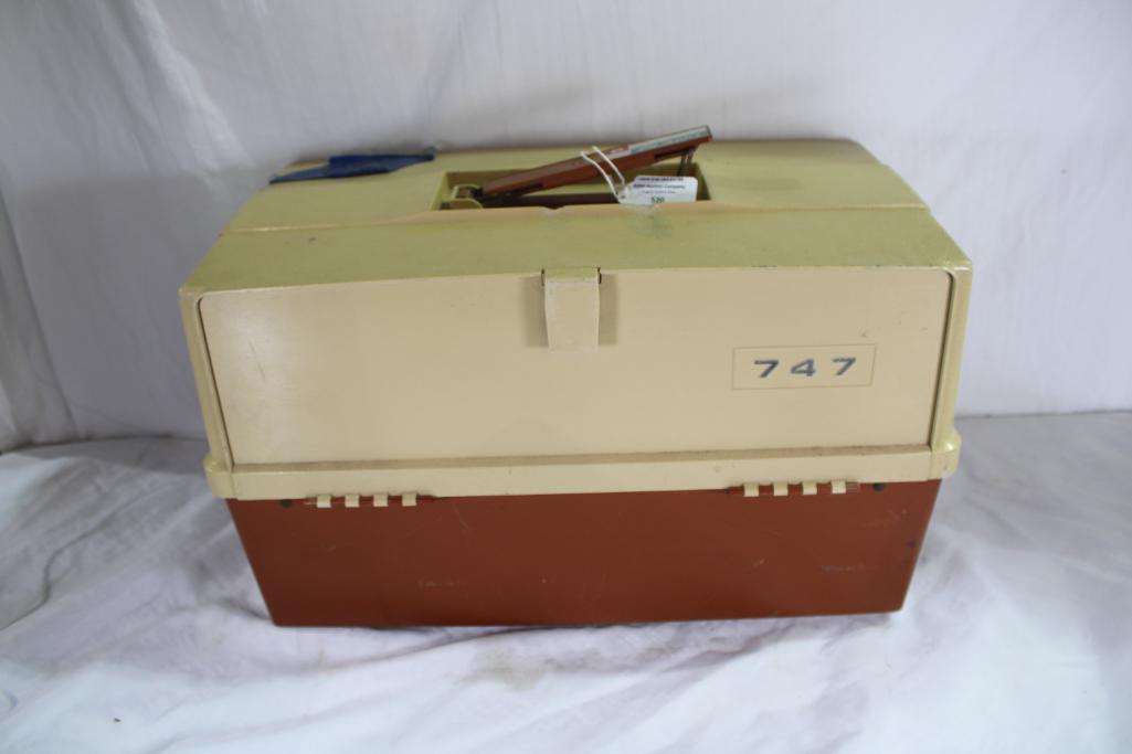 One Plano 747 large fishing tackle box with some