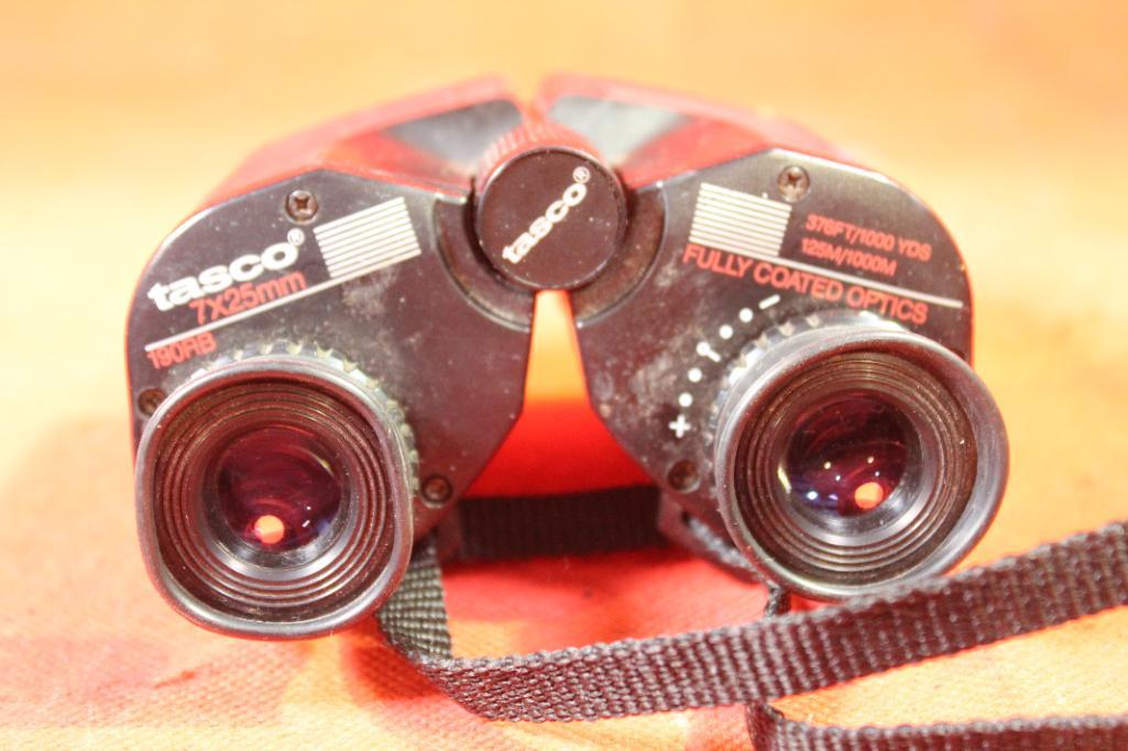 Tasco compact 7x25 binoculars in nylon case. Used | Proxibid