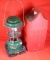 Coleman dual mantle white gas lantern in plastic handled carry box. Used, in good condition....