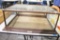 Large glass table top display case with wooden bottom, 31