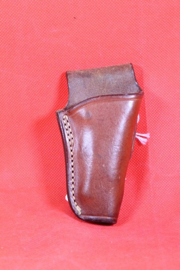 Very small brown leather Derringer right handed revolver belt holster. Used in very nice condition.