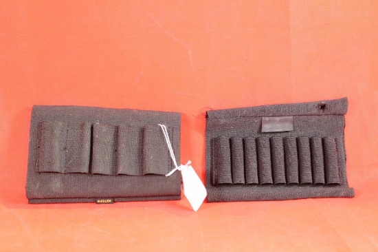 Two black elestic butt stock ammo sleeves. In good condition.