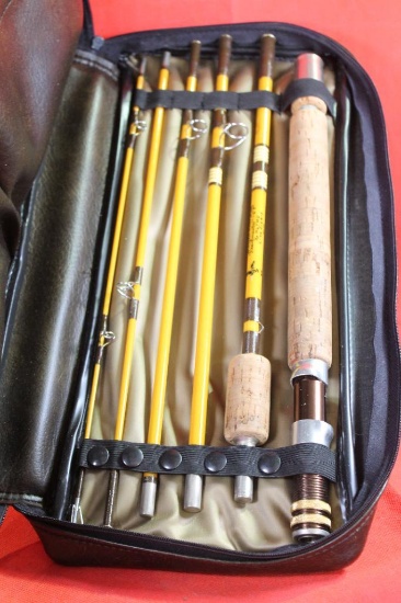 Wright & McGill Trailmaster 6 piece #7 fly rod in zippered leather case. Like new.