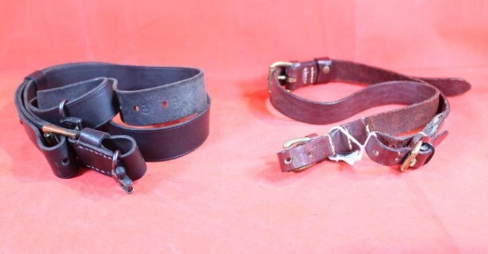 Two leather rifle slings. Like new.