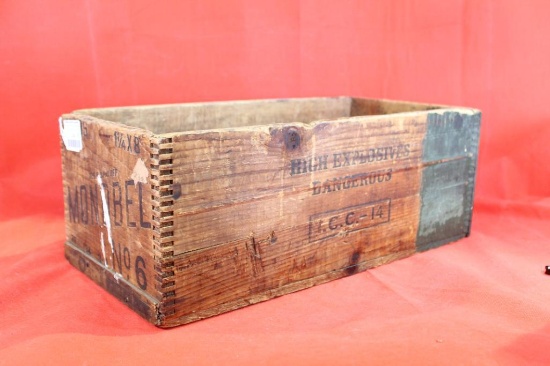 Old Monobel wood dynamite box.