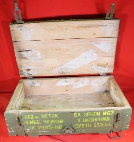 Wood 7.62 Russian ammo box. Used.