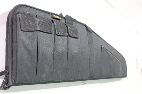 One US black nylon padded zippered AR rifle case. Like new.