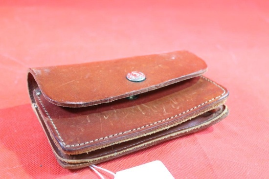 Bucheimer brown leather belt ammo pouch. Used in good condition.