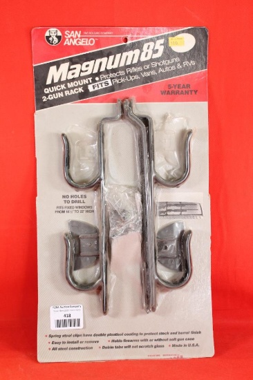 San Angelo quick mount fixed window truck 2 gun rifle rack. New in package.