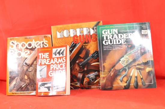 Four paperbacks. The Firearms Price Guide, Gun Trader's Guide 13th edition, Shooter's Bible 1983