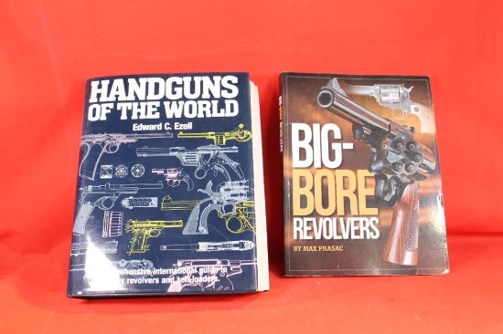 One paperback, Big Bore Revolvers and one hardcover book Handguns of the World with dust cover.