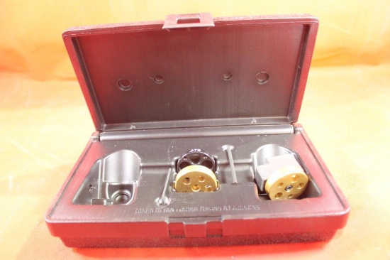 Three Forster cartridge gauges in plastic box. Partial set. Like new.