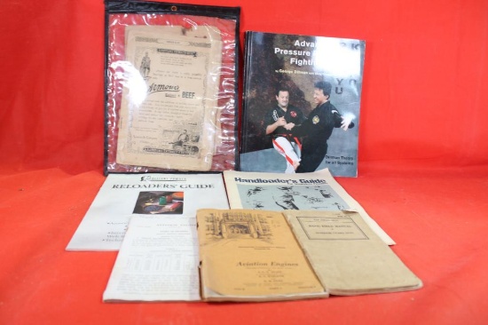 Bag of miscellaneous pamphlets and one soft cover book, Advanced Pressure Point Fighting (KEMPO).