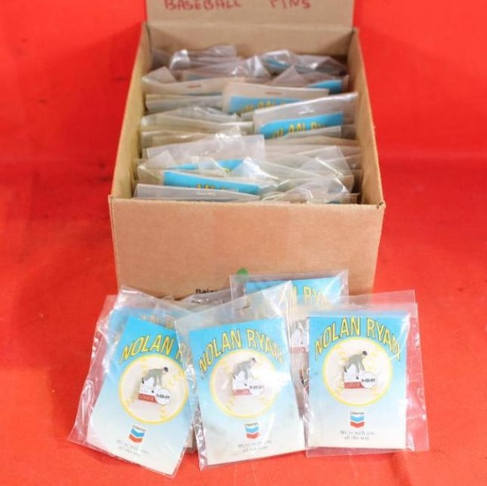 80 Nolan Ryan mixed baseball pins. New in packages.