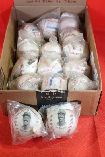 Fifteen 1993 Texas Rangers Commemorative baseballs. Juan Gonzalez, Julio Franco and Nolan Ryan. New.