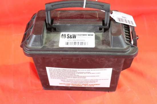 Small plastic ammo can with Lax Ammo 40 S&W ammo, 180 gr 500 rounds factory new