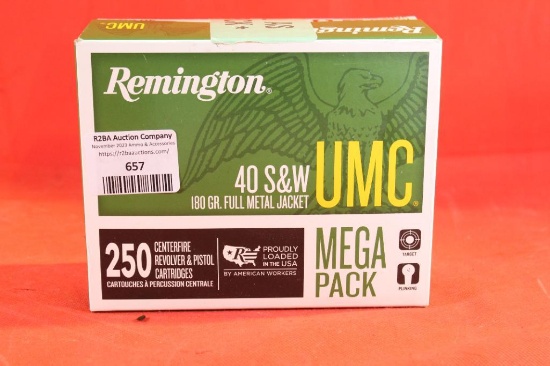 Remington 40 S&W UMC Ammo mega pack , 180 gr FMJ 250 rounds, new unopened