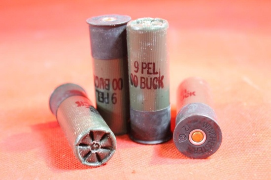 Three boxes 12 gauge 00 buckshot, 15 total