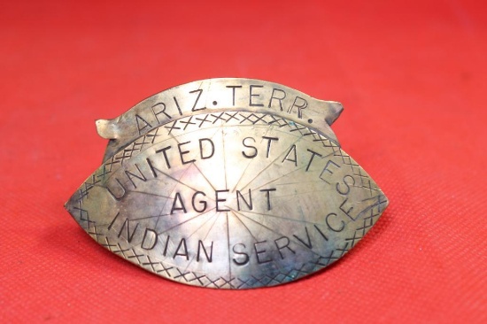 US Indian Agent badge worn by H.L. Hart. According to Arizona Historical Society H.L. Hart was the