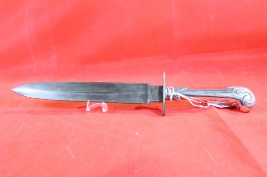 Union Army, Civil War combat Bowie knife made by and stamped "Tiffany Broadway New York," 9" blade