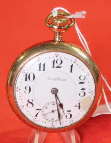 South Bend open face pocket watch model 345, 17 jewels, adjusted 3 positions, estimated production