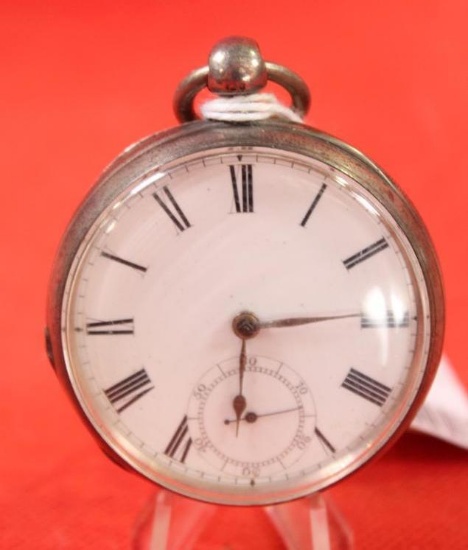 Waltham open face pocket watch, estimated production date 1877, 7 jewels, size 18. Serial # 1259544,