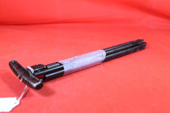 Military steel cleaning rods with T handle. Used.
