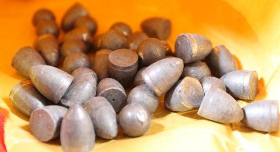 Bag of 44 cal lead balls and bullets for BP pistol.