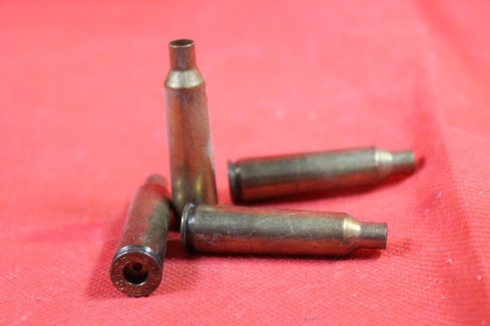 Two bags of 22-250 brass cases. 40 Remington new unprimed and 40 mixed head stamped fired cases.
